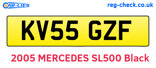 KV55GZF are the vehicle registration plates.