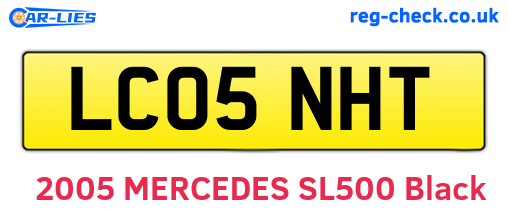 LC05NHT are the vehicle registration plates.