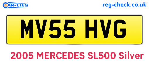 MV55HVG are the vehicle registration plates.