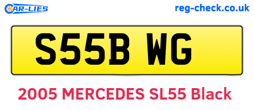 S55BWG are the vehicle registration plates.