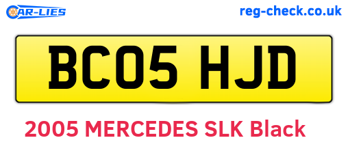 BC05HJD are the vehicle registration plates.