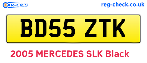 BD55ZTK are the vehicle registration plates.