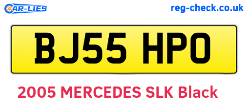 BJ55HPO are the vehicle registration plates.