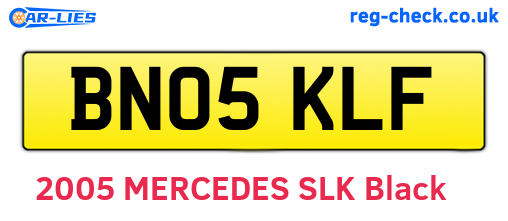 BN05KLF are the vehicle registration plates.
