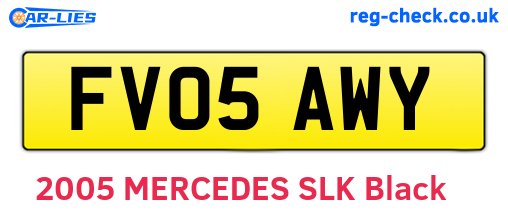 FV05AWY are the vehicle registration plates.