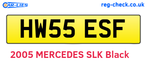 HW55ESF are the vehicle registration plates.