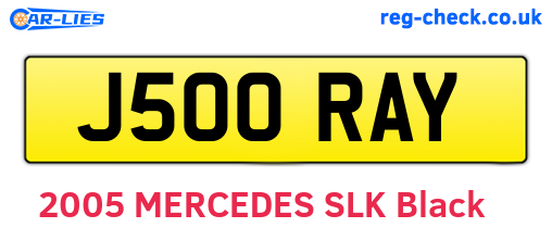 J500RAY are the vehicle registration plates.