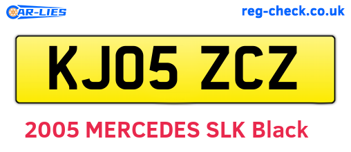 KJ05ZCZ are the vehicle registration plates.