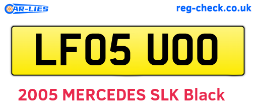 LF05UOO are the vehicle registration plates.
