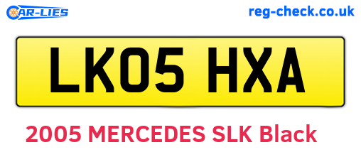 LK05HXA are the vehicle registration plates.