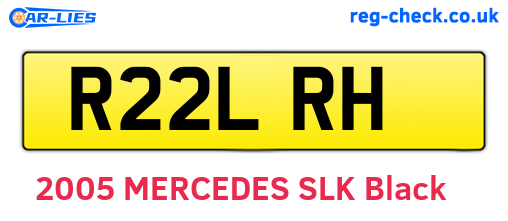 R22LRH are the vehicle registration plates.