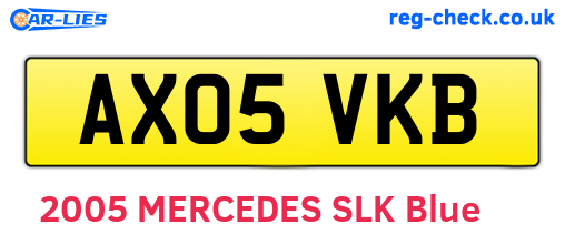 AX05VKB are the vehicle registration plates.