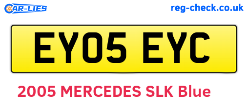 EY05EYC are the vehicle registration plates.