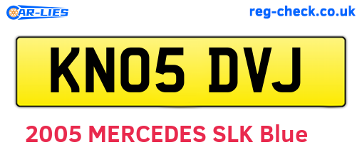KN05DVJ are the vehicle registration plates.