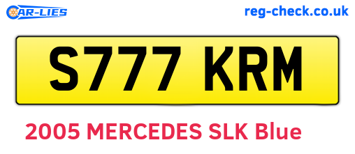 S777KRM are the vehicle registration plates.