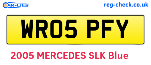 WR05PFY are the vehicle registration plates.