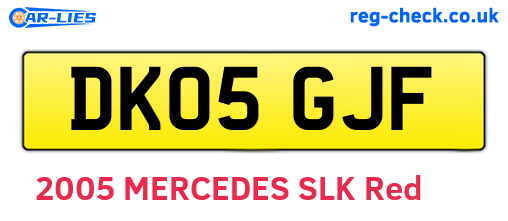 DK05GJF are the vehicle registration plates.