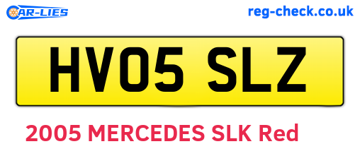 HV05SLZ are the vehicle registration plates.