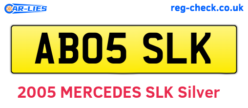 AB05SLK are the vehicle registration plates.