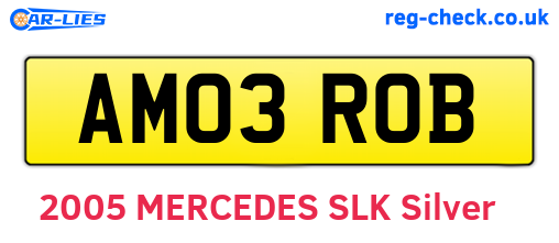 AM03ROB are the vehicle registration plates.