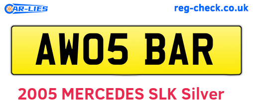 AW05BAR are the vehicle registration plates.