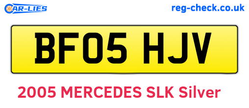 BF05HJV are the vehicle registration plates.