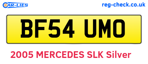 BF54UMO are the vehicle registration plates.