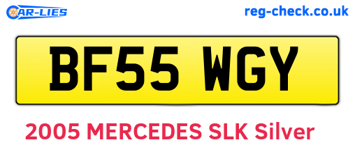 BF55WGY are the vehicle registration plates.