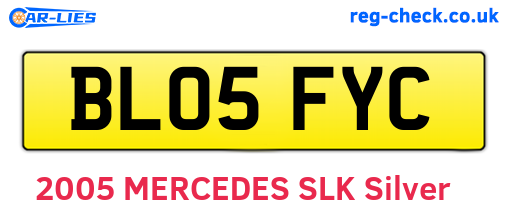 BL05FYC are the vehicle registration plates.