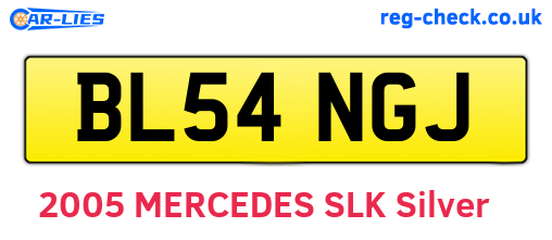 BL54NGJ are the vehicle registration plates.
