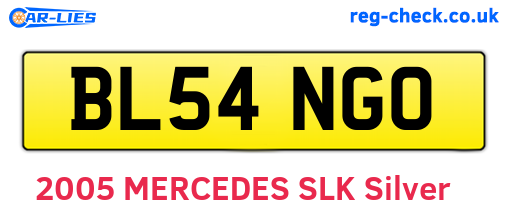 BL54NGO are the vehicle registration plates.