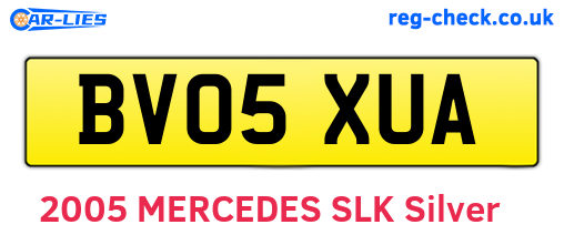 BV05XUA are the vehicle registration plates.