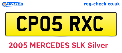 CP05RXC are the vehicle registration plates.