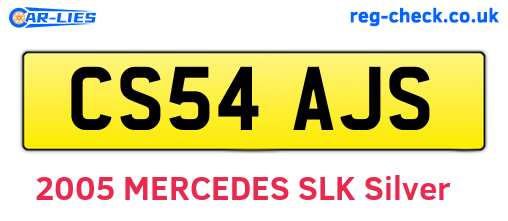 CS54AJS are the vehicle registration plates.