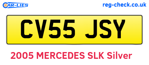 CV55JSY are the vehicle registration plates.