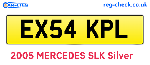 EX54KPL are the vehicle registration plates.