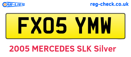 FX05YMW are the vehicle registration plates.
