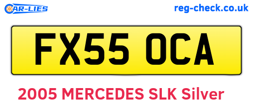 FX55OCA are the vehicle registration plates.