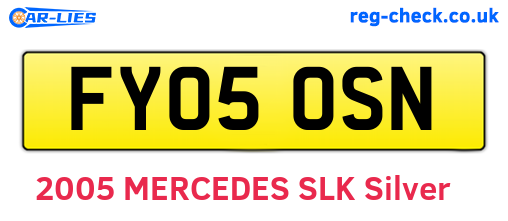 FY05OSN are the vehicle registration plates.