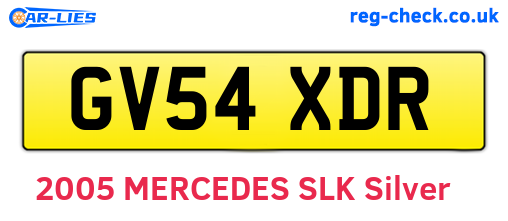 GV54XDR are the vehicle registration plates.