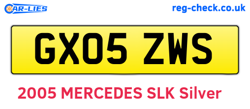 GX05ZWS are the vehicle registration plates.