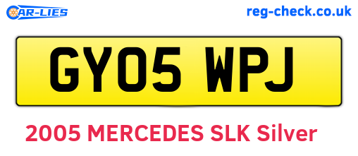 GY05WPJ are the vehicle registration plates.
