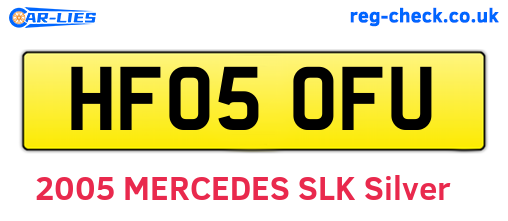 HF05OFU are the vehicle registration plates.