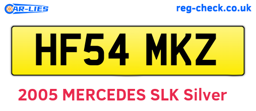 HF54MKZ are the vehicle registration plates.