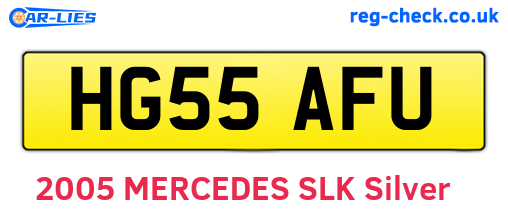 HG55AFU are the vehicle registration plates.