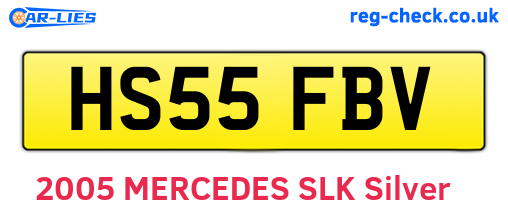 HS55FBV are the vehicle registration plates.