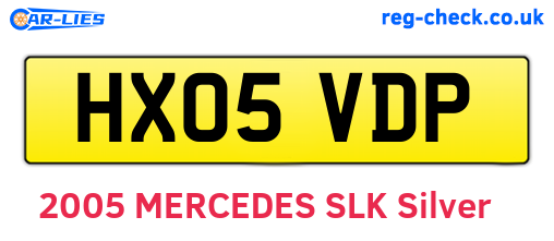 HX05VDP are the vehicle registration plates.