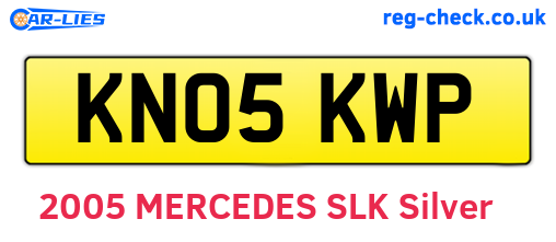 KN05KWP are the vehicle registration plates.