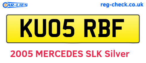 KU05RBF are the vehicle registration plates.