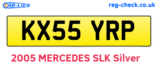 KX55YRP are the vehicle registration plates.